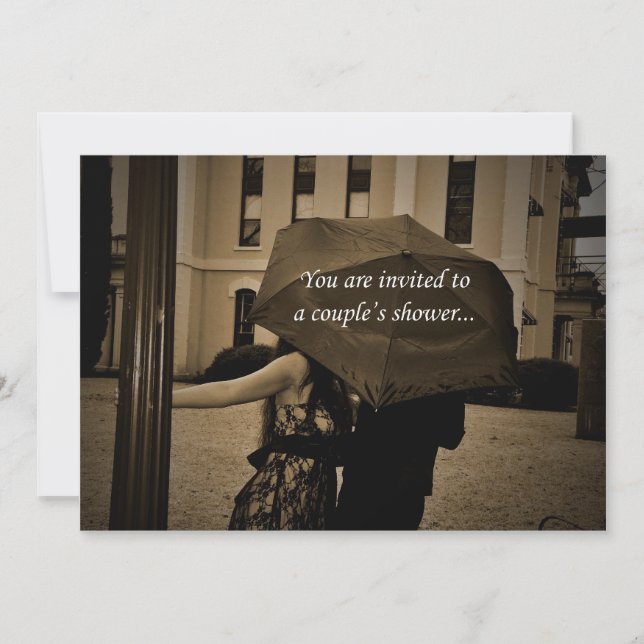 Paraplypars inbjudan för dusch för jack och Jill (Framsida)