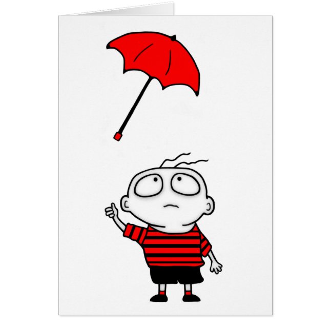 Paraplypojke Hälsningskort (Framsidan)