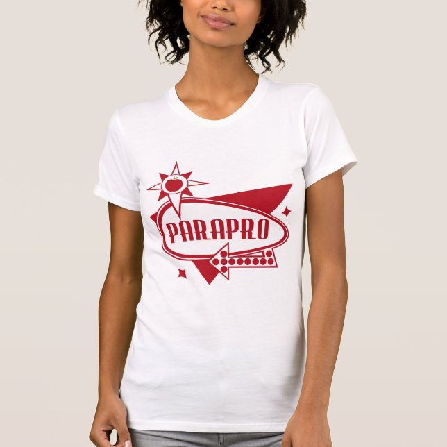 Parapro - den inspirerade Retro röda 60-tal T-shirt (Framsida)