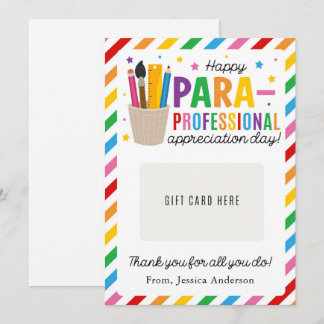 Paraprofessional Appreciation Day Gift Card Holder Inbjudningar