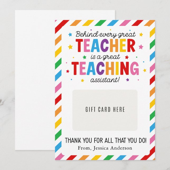 Paraprofessional Appreciation Day Gift Card Holder Inbjudningar (Fram/baksida)