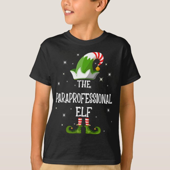 ParaProfessional Elf-familjen matchar jul T Shirt (Framsida)
