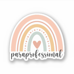 ParaProfessional Gift, Para Teacher Rainbow Klistermärken