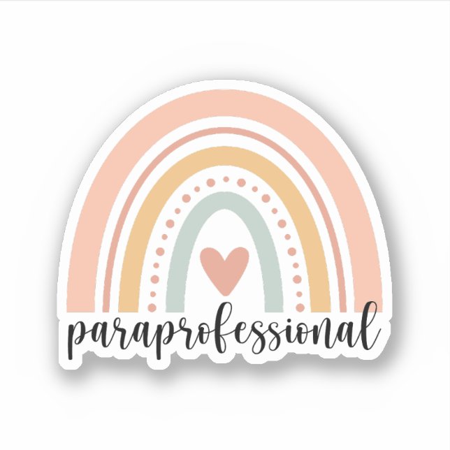 ParaProfessional Gift, Para Teacher Rainbow Klistermärken (Framsida)