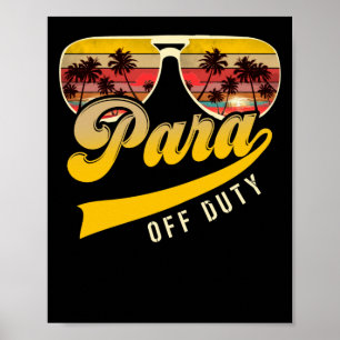 ParaProfessional Para off Duty Sunglasses Beach Poster