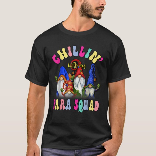 Paraprofessional Para Squad Chillin Gnomes Christm T Shirt (Framsida)