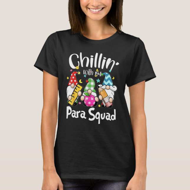 Paraprofessional Para Squad Chillin Gnomes Christm T Shirt (Framsida)