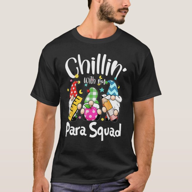 Paraprofessional Para Squad Chillin Gnomes Christm T Shirt (Framsida)