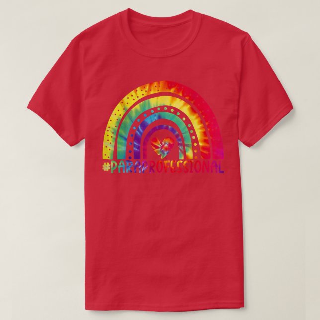 ParaProfessional Para Squad Tie Dye Rainbow Back T T Shirt (Design framsida)