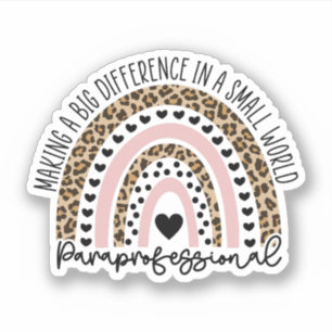ParaProfessional Rainbow, Para Teacher Gift Klistermärken