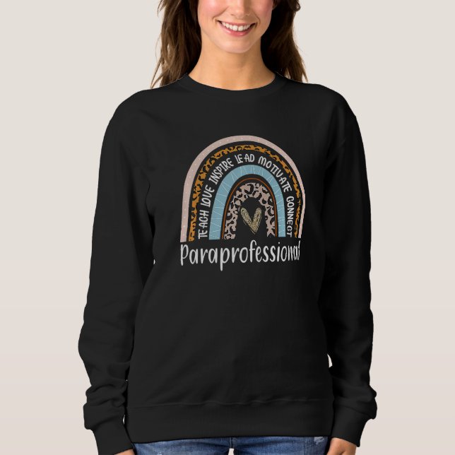 Paraprofessionell Liv Regnbåge Para Lärare Parapro T Shirt (Framsida)