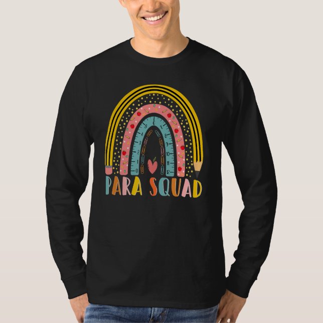 Paraprofessionell Para Squad Teacher Crew Boho Rai T Shirt (Framsida)