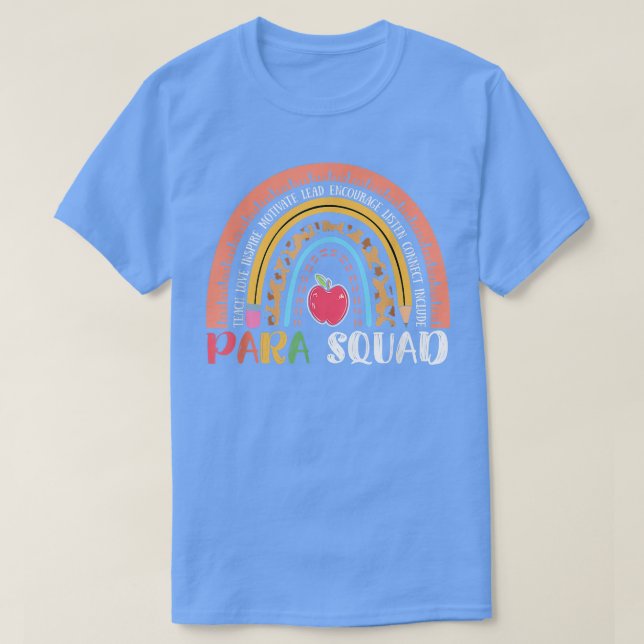 Paraprofessionell Para Squad Teacher Crew Boho Rai T Shirt (Design framsida)