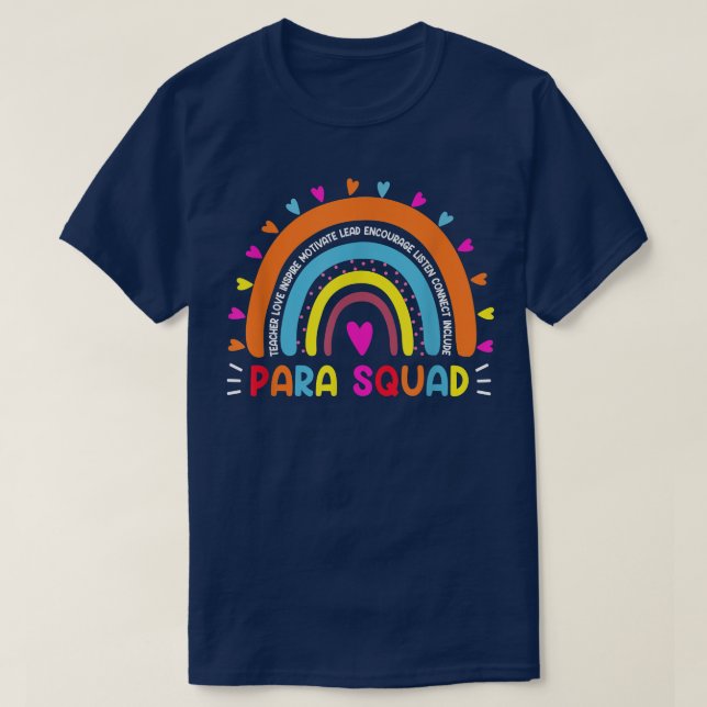 Paraprofessionell Para Squad Teacher Crew Boho Rai T Shirt (Design framsida)