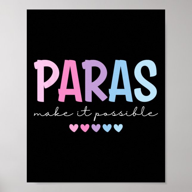 Paras gör det möjligt Heart Para Paraprofessional Poster (Framsidan)