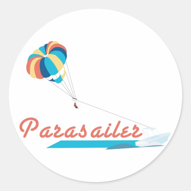 Parasailer Runt Klistermärke (Framsida)