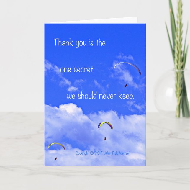 Parasailing #2 med dikt: Inget hemligt Kort (Framsida)