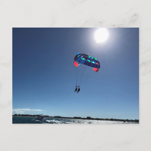 Parasailing at the Beach Helg Vykort (Framsida)