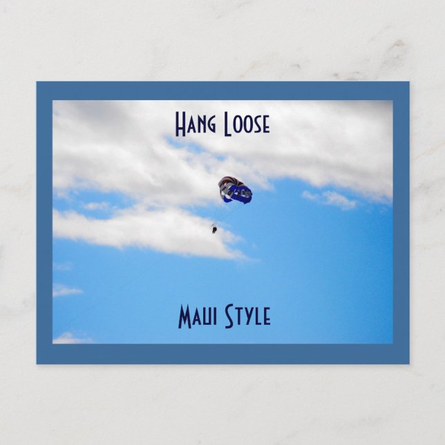 Parasailing in Lahaina, Maui Hawaii Vykort (Framsida)