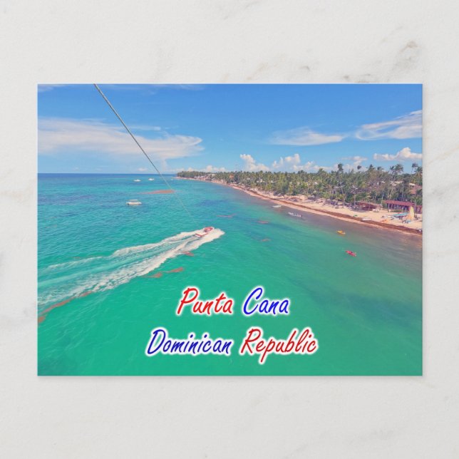 PARASAILING PUNTA CANA POSTCARD VYKORT (Framsida)
