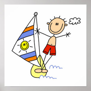 Parasailing Stick figur Poster