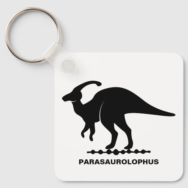 Parasaurolophus dinosaur silhuett nyckelring (Framsida)