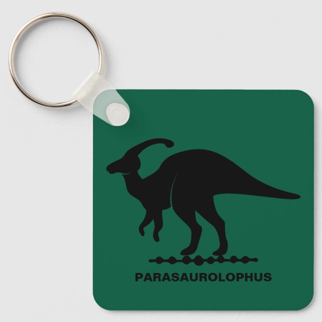 Parasaurolophus dinosaur silhuett nyckelring (Framsida)