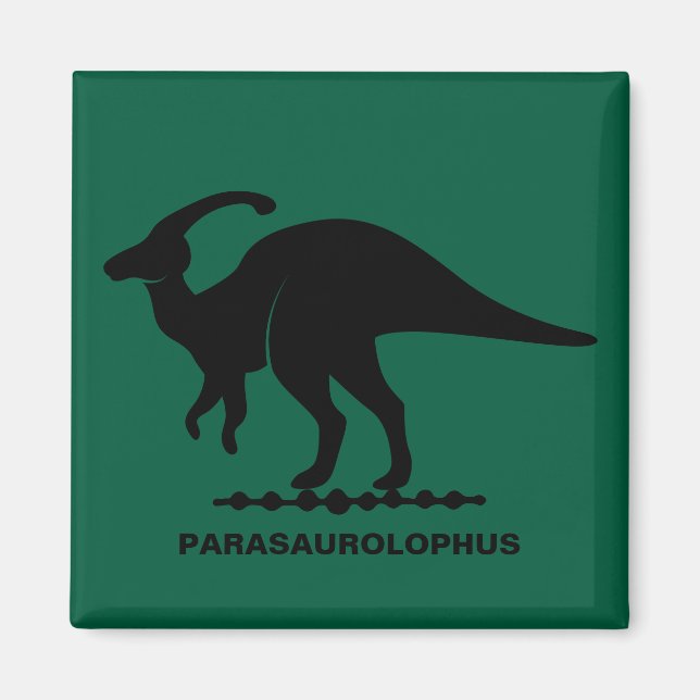 Parasaurolophus dinosaur siluettmagnet magnet (Framsidan)