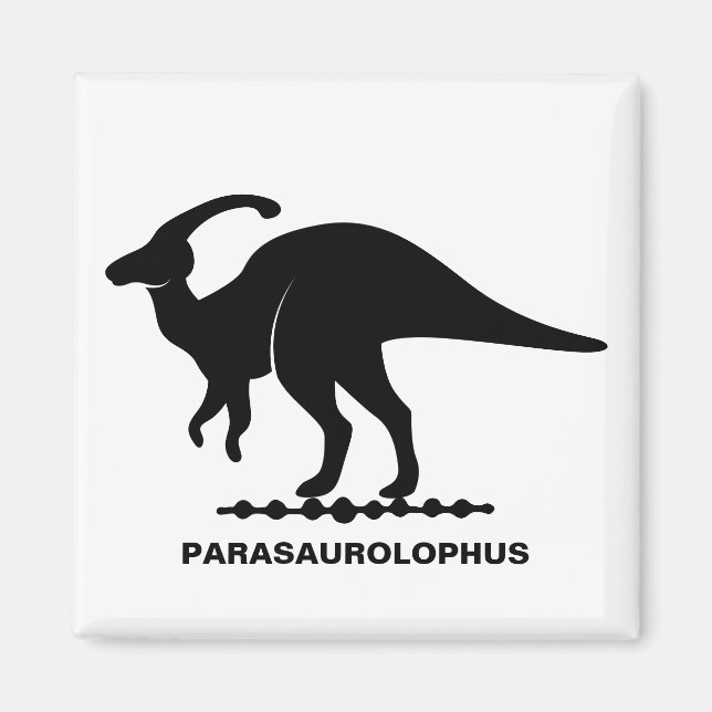 Parasaurolophus dinosaur siluettmagnet magnet (Framsidan)