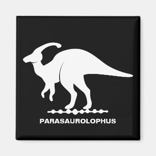 Parasaurolophus dinosaur siluettmagnet magnet