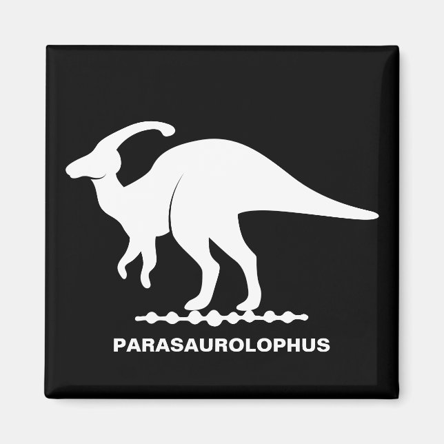 Parasaurolophus dinosaur siluettmagnet magnet (Framsidan)