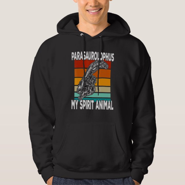 Parasaurolophus Is My Spirit Animal  Kids Hoodie (Framsida)