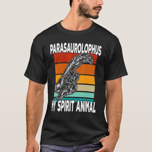 Parasaurolophus Is My Spirit Animal  Kids T Shirt (Framsida)