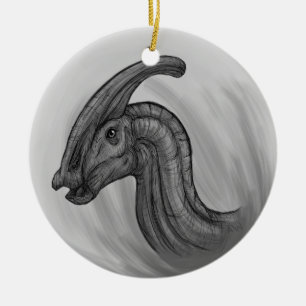 Parasaurolophus Sketch Julgransprydnad Keramik