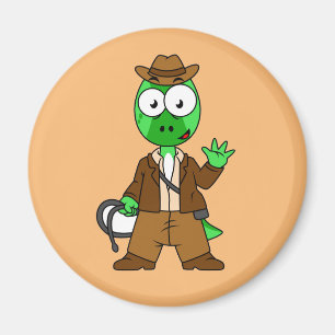 Parasaurolophus var indiana Jones. Magnet