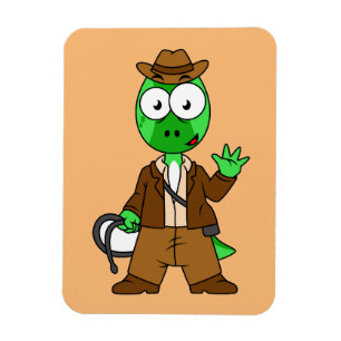 Parasaurolophus var indiana Jones. Magnet
