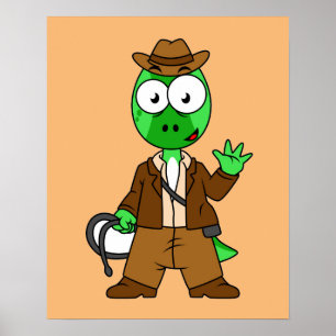 Parasaurolophus var indiana Jones. Poster