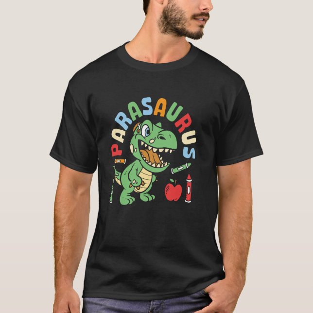 Parasaurus Paraprofessionell Dinosaurie Para Lärar T Shirt (Framsida)