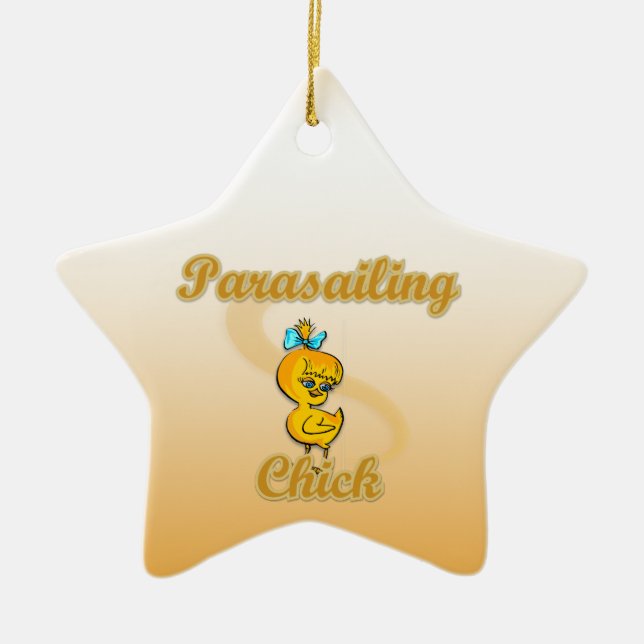 Paraserande Chick Julgransprydnad Keramik (Framsidan)
