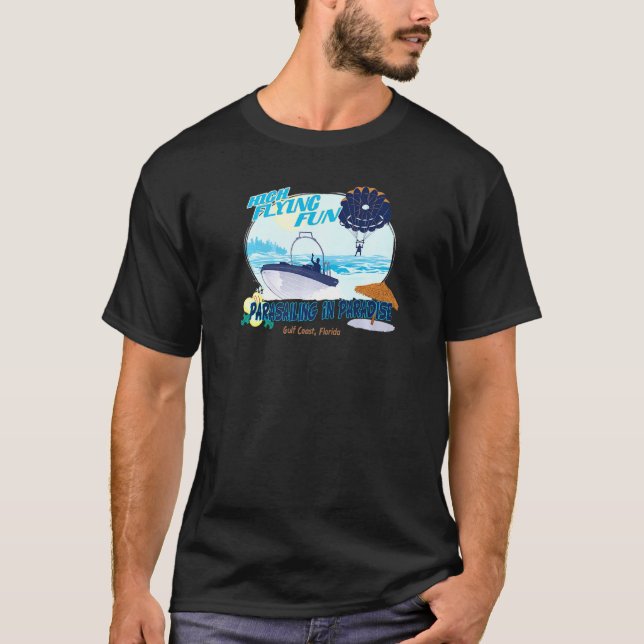 Paraserande hög flygande Roligt T Shirt (Framsida)