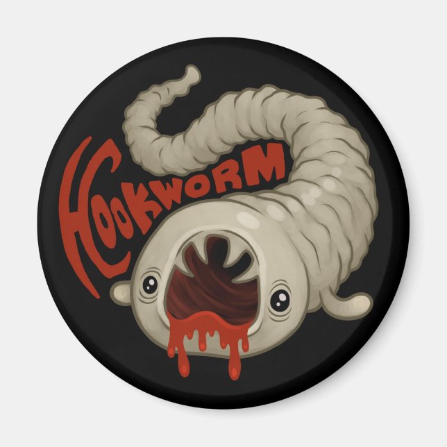 PARASITER: Hookworm (Necator) Magnet (Framsidan)