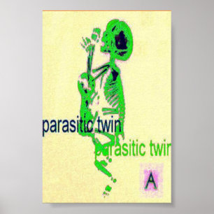 Parasitic tvilling- grönt (för affischen) poster