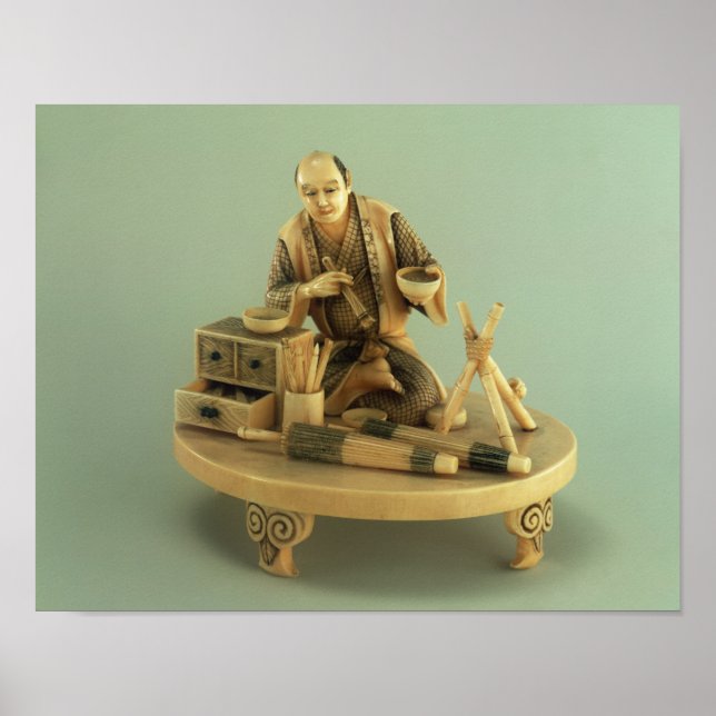 Parasol Maker, Okinomo, Edo Period Poster (Framsidan)