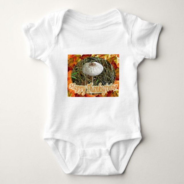 Parasol Mushroom Happy thanksgiving Series T-shirt (Framsida)
