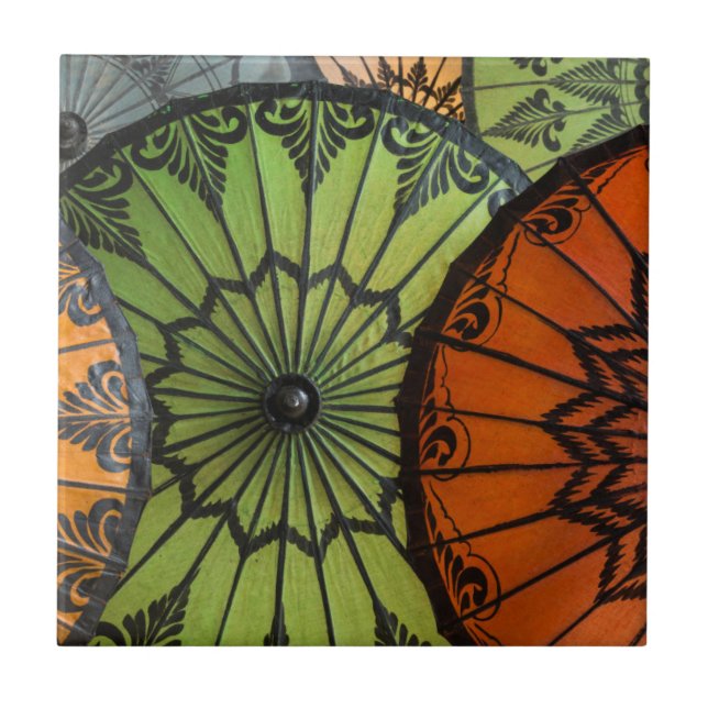 parasoler för försäljning, bagan, myanmar kakelplatta (Framsidan)