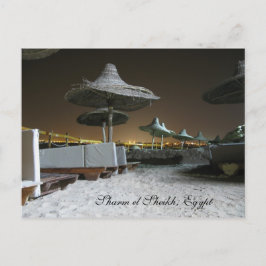 Parasoler på natten i Sharm el Sheikh, Egypten Vykort