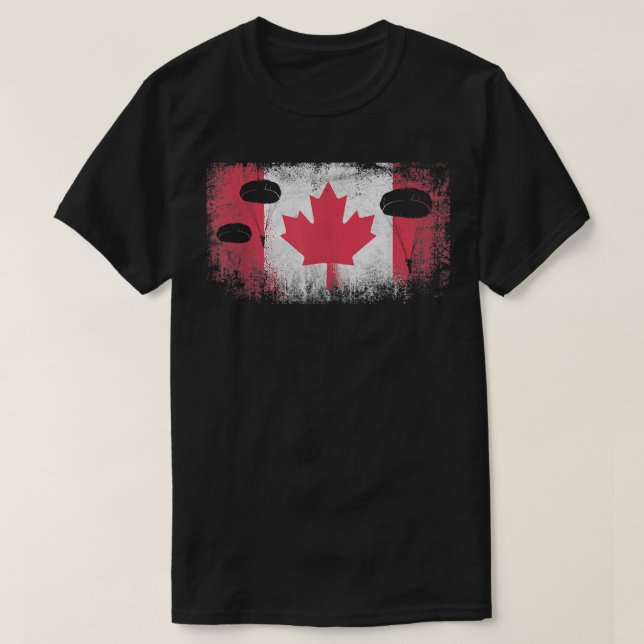Paratrooper Canada Flagga Airborne Infantry T Shirt (Design framsida)