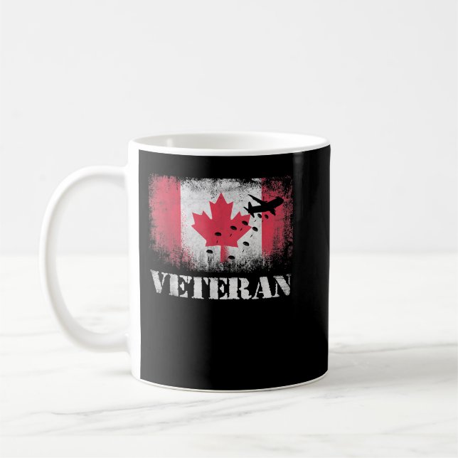 Paratrooper Veteran Canada Flagga Airborne Kaffemugg (Vänster)