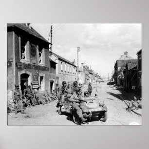 Paratroopers i Carentan Frankrike Världskrig II Poster