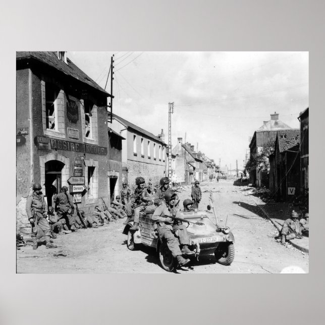Paratroopers i Carentan Frankrike Världskrig II Poster (Framsidan)